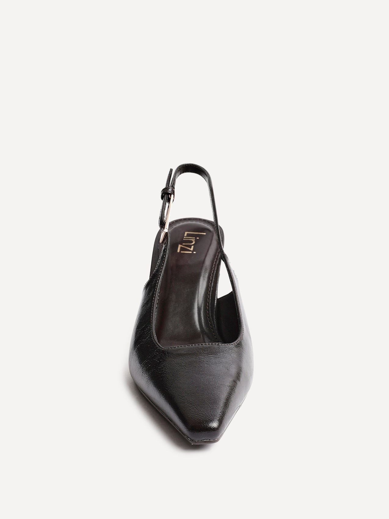 Avani Brown Faux Leather Court Heels
