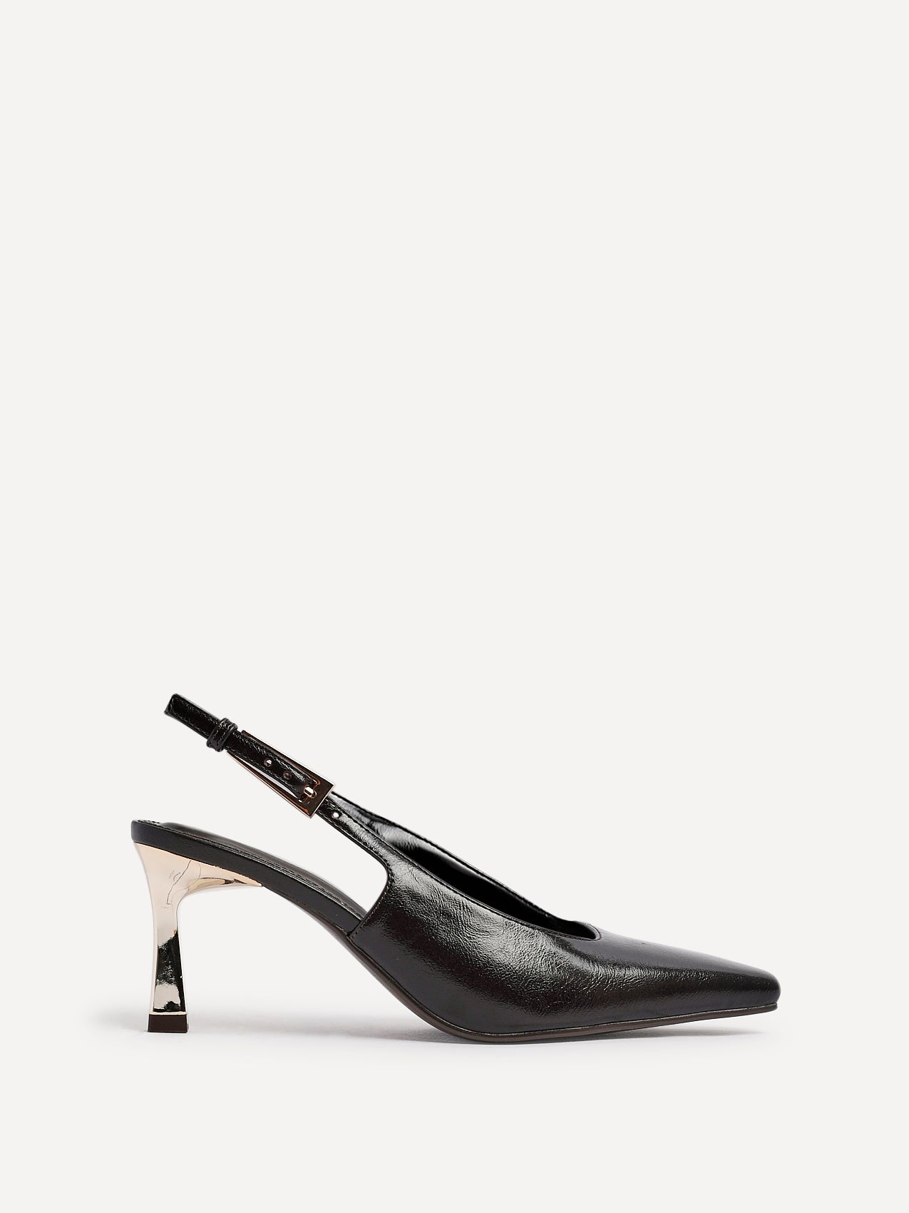Avani Brown Faux Leather Court Heels