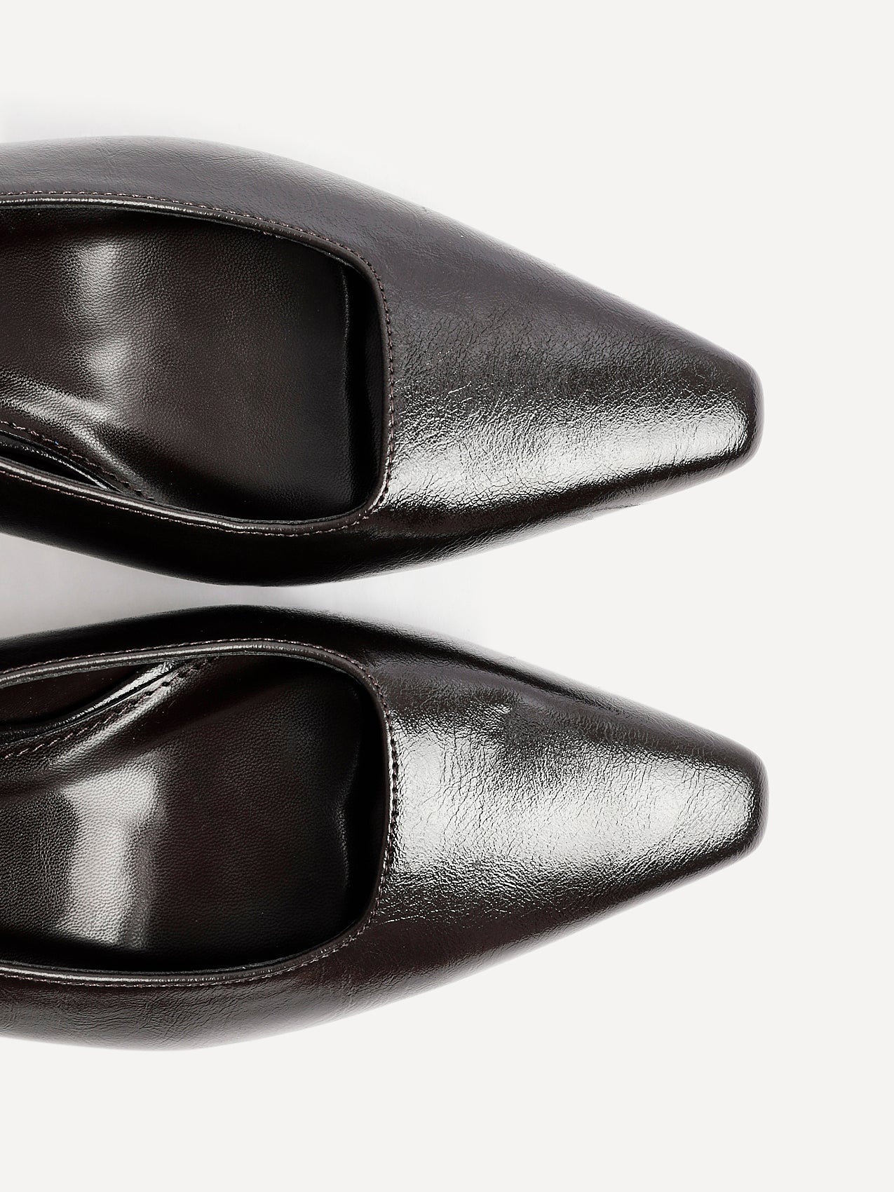 Avani Brown Faux Leather Court Heels