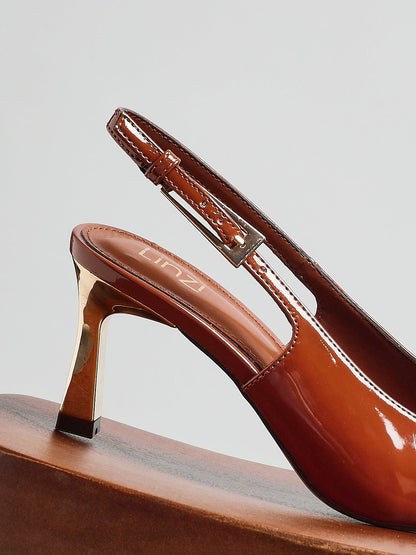 Avani Caramel Patent Court Heels