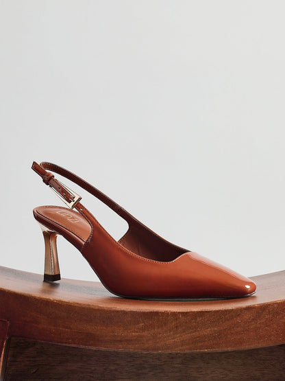 Avani Caramel Patent Court Heels