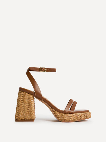Ayla Tan Platform Heeled Sandals