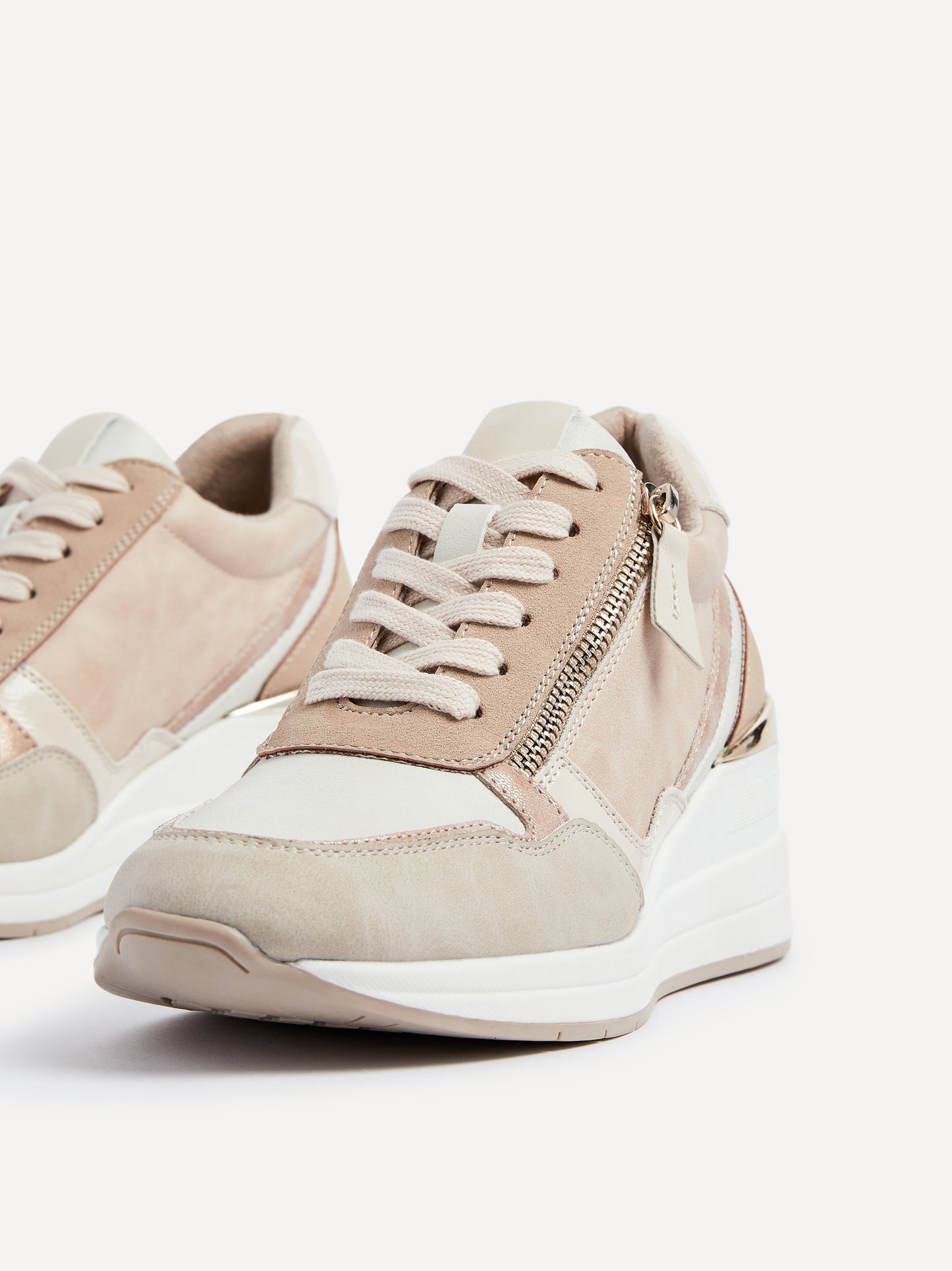 Aylin Nude Colour Wedge Trainers