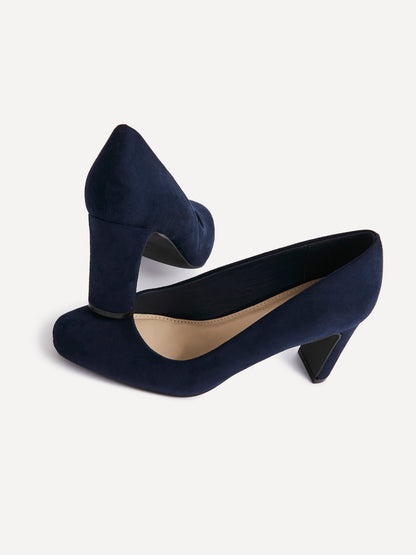 Agenda Navy Faux Suede Court Heels