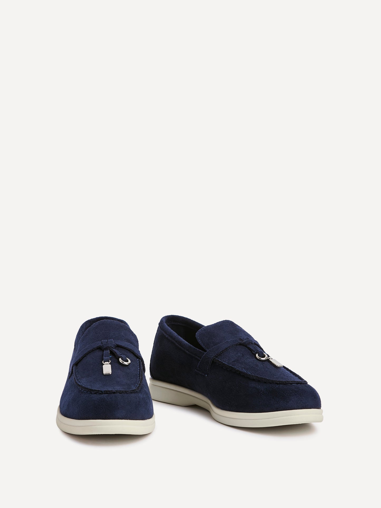 Alette Navy Faux Suede Slip On Loafers