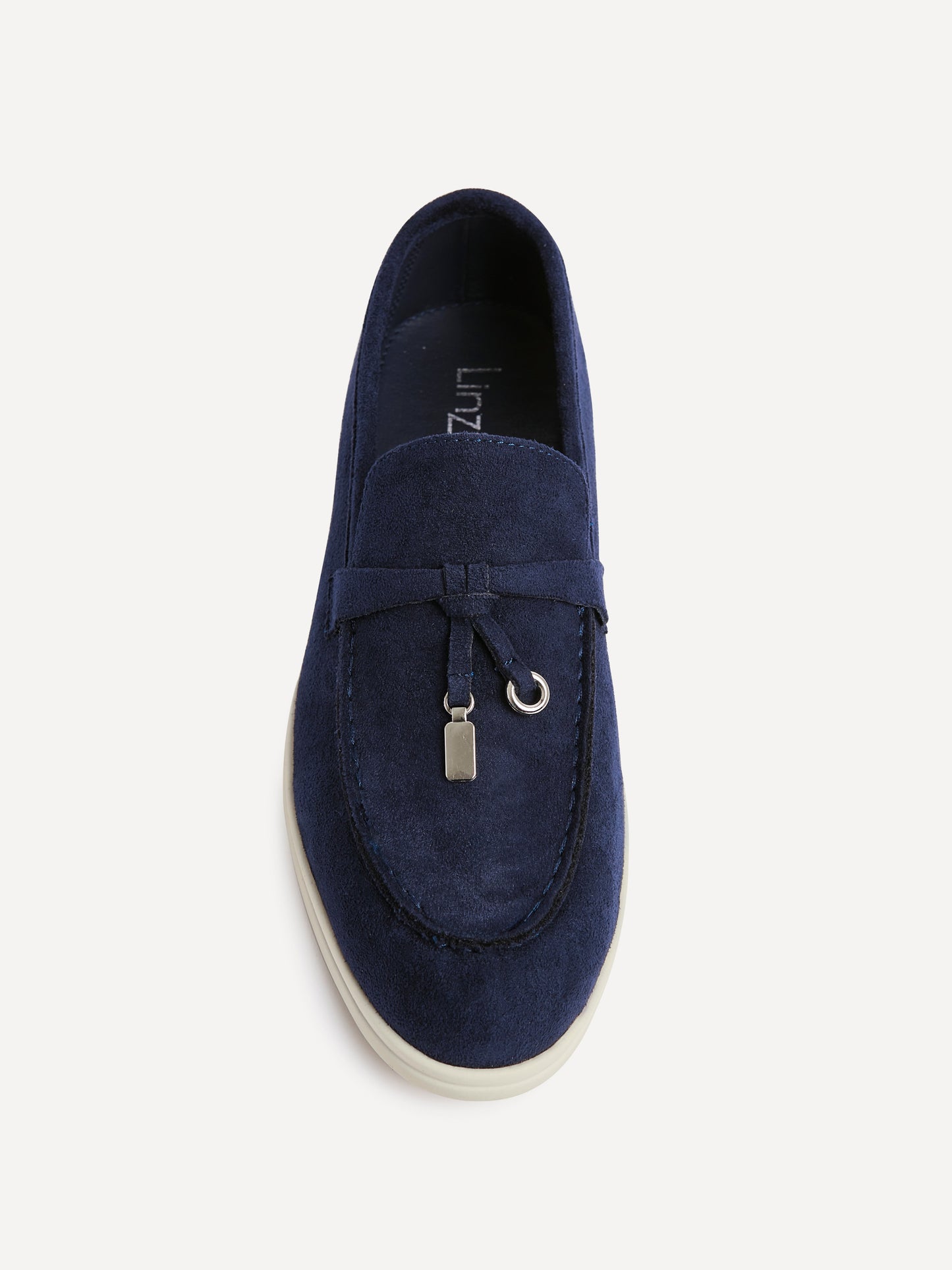 Alette Navy Faux Suede Slip On Loafers