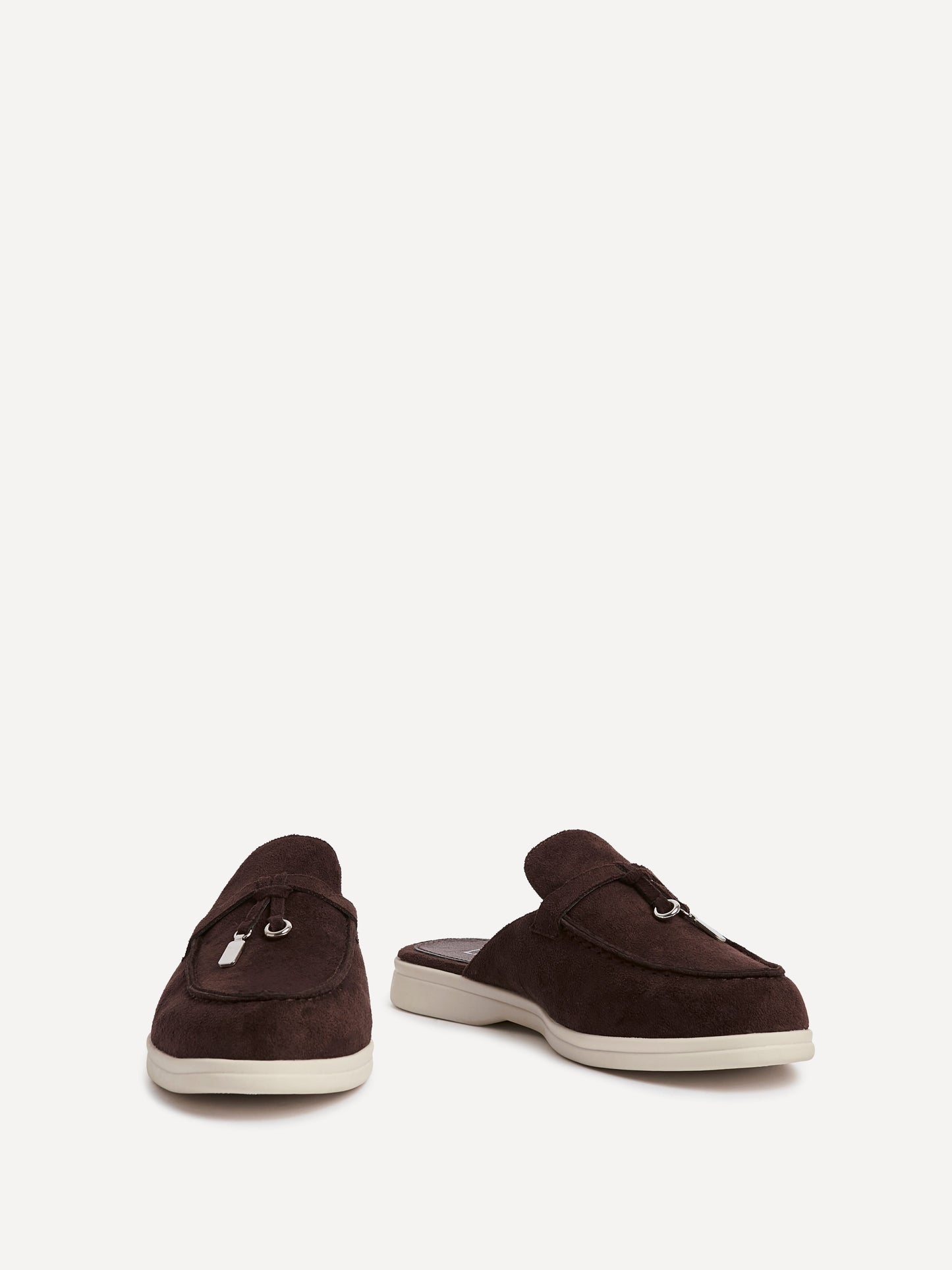 Alix Brown Faux Suede Slip On Mules