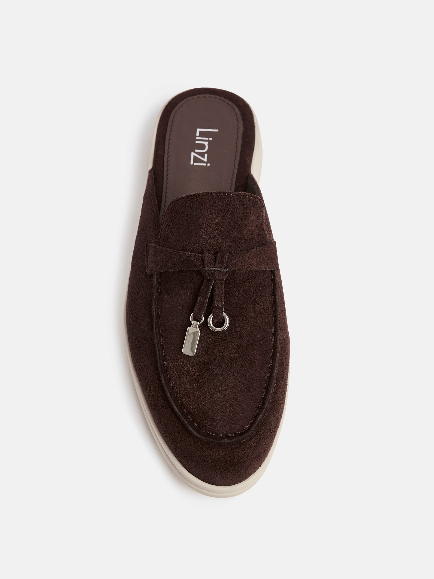 Alix Brown Faux Suede Slip On Mules