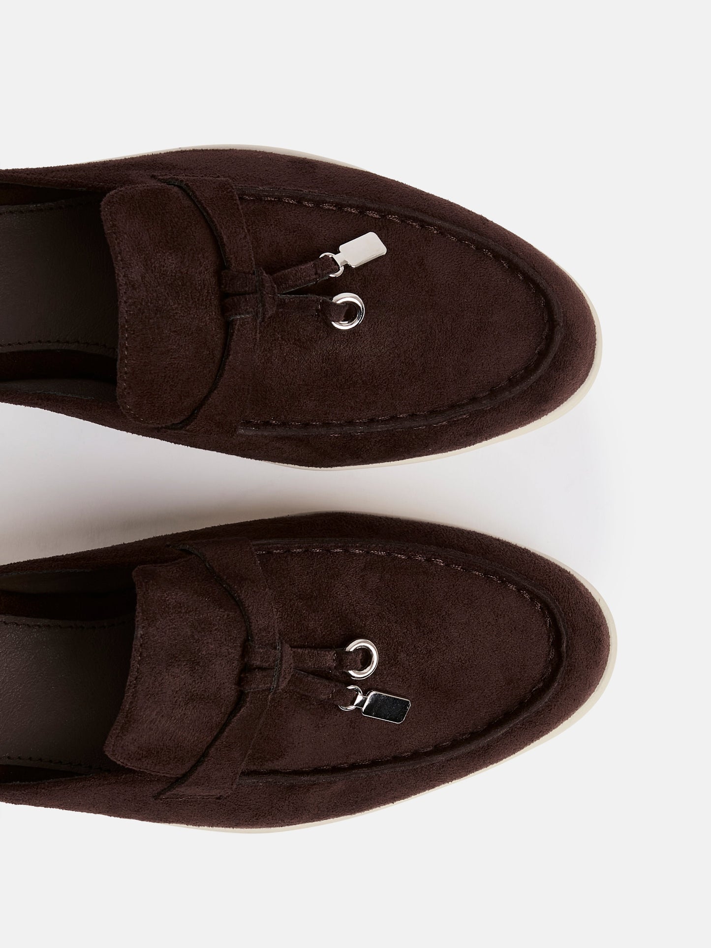 Alix Brown Faux Suede Slip On Mules