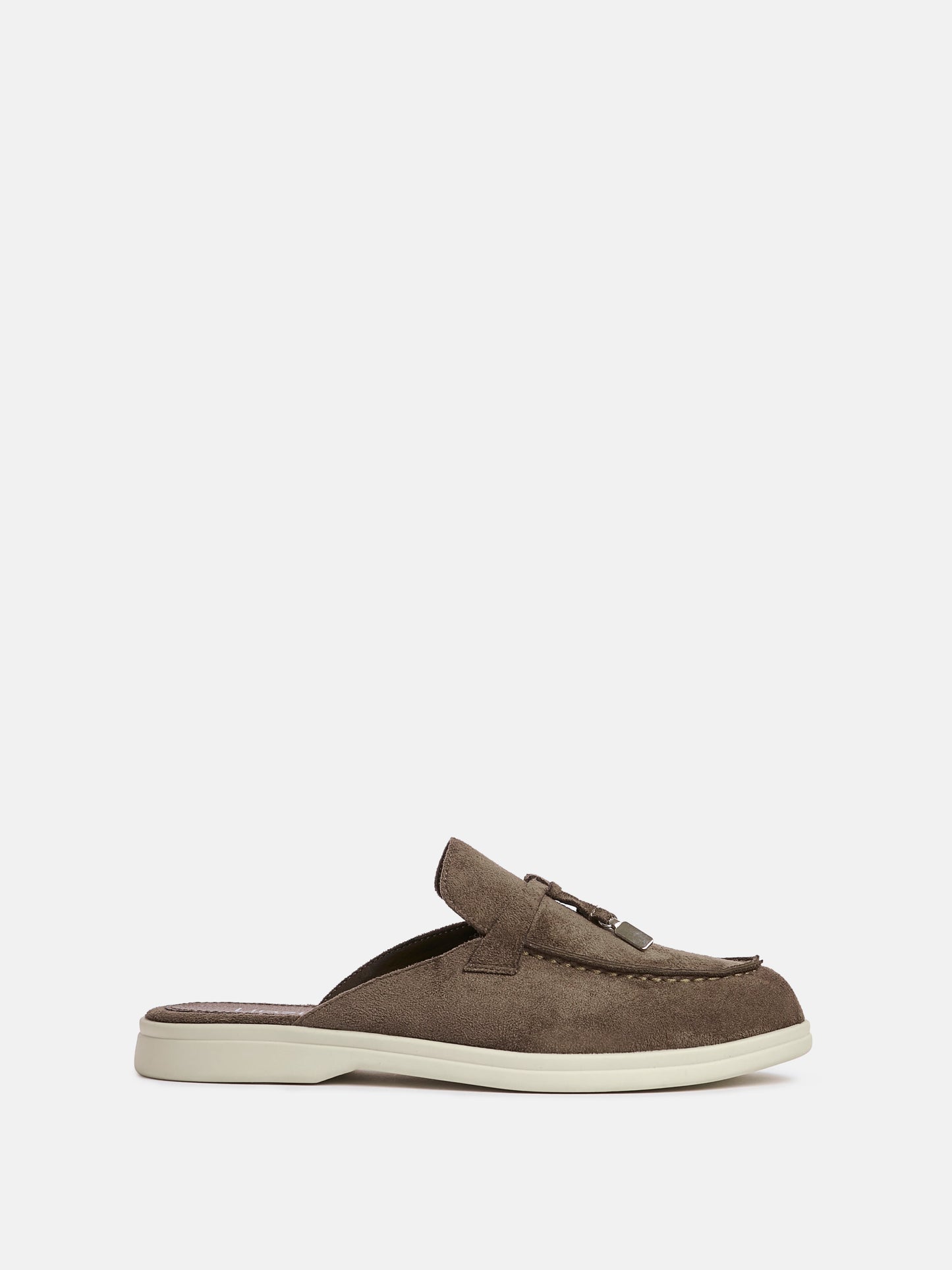 Alix Taupe Faux Suede Slip On Mules