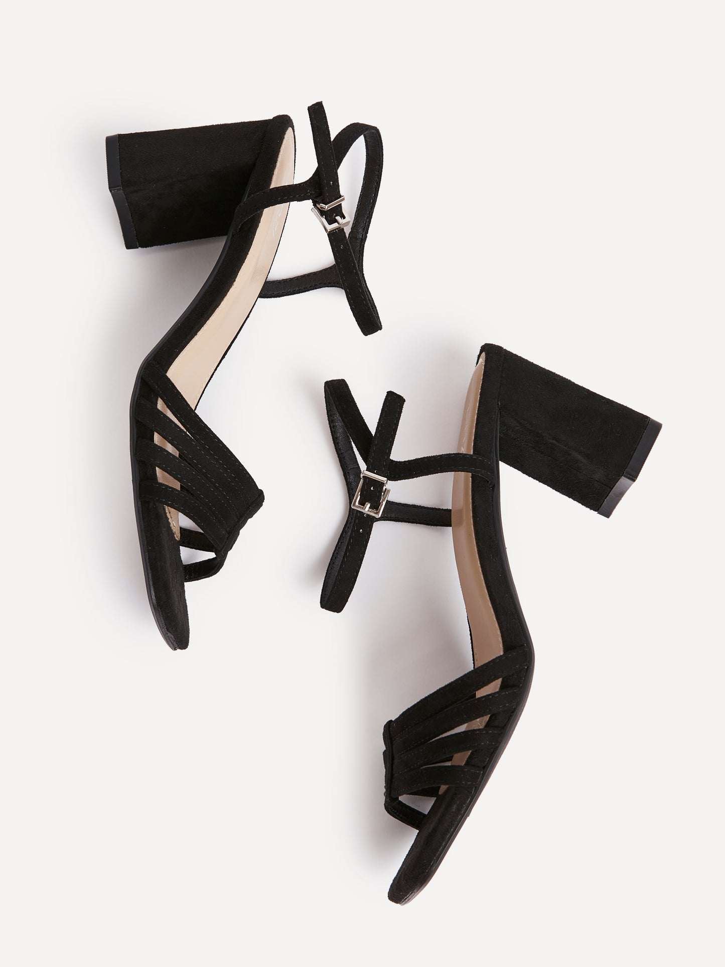 Annie Black Suede Heeled Sandals