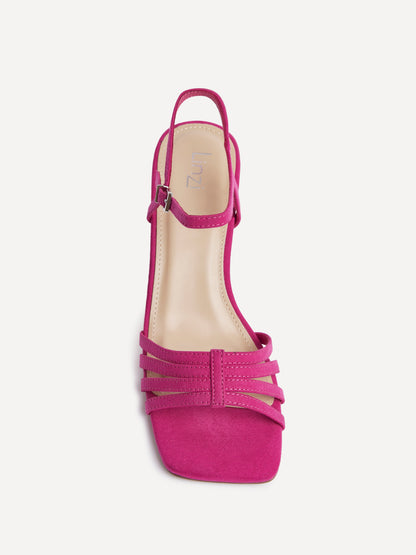 Annie Fuchsia Faux Suede Heeled Sandals