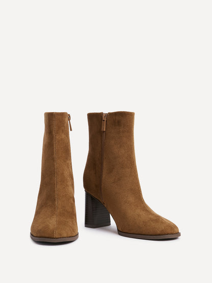 Approach Tan Block Heel Ankle Boots