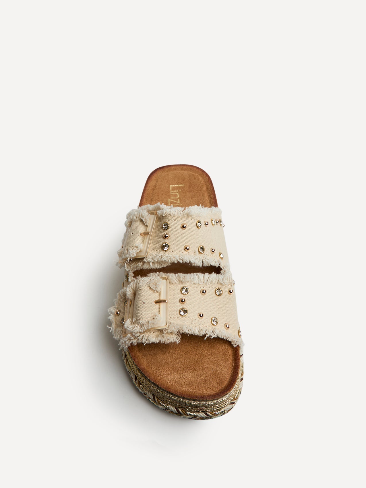 Bahama Beige Diamante Flatform Sandals