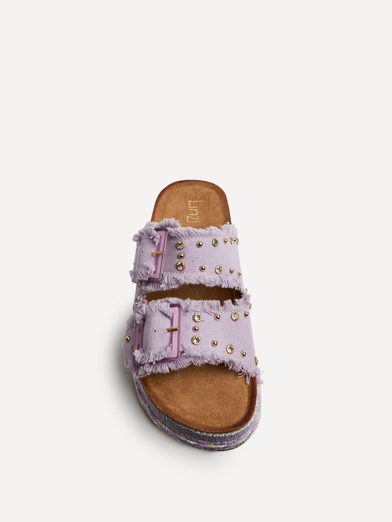 Bahama Lilac Diamante Flatform Sandals