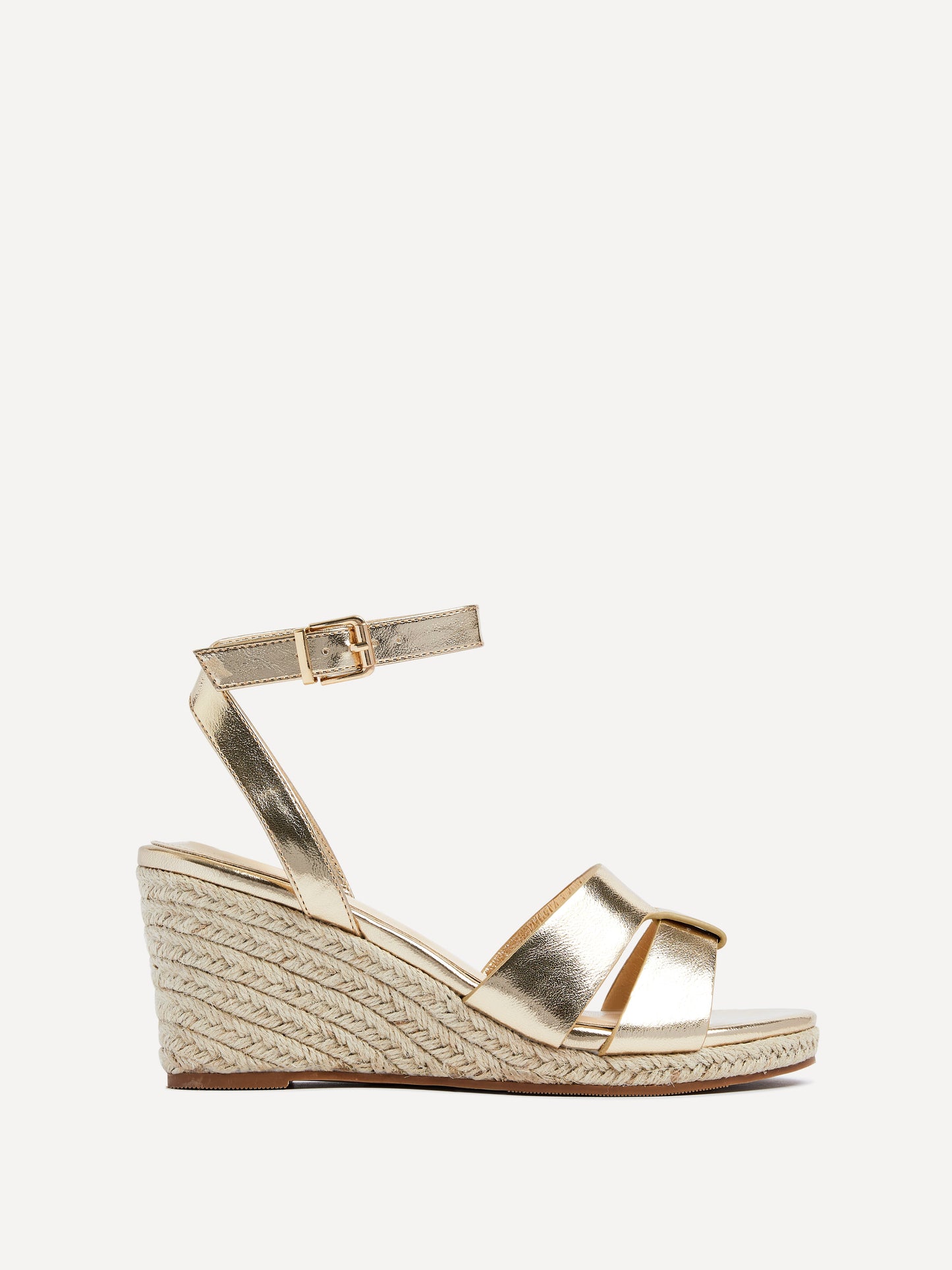 Bahia Gold Espadrille Wedge Sandals