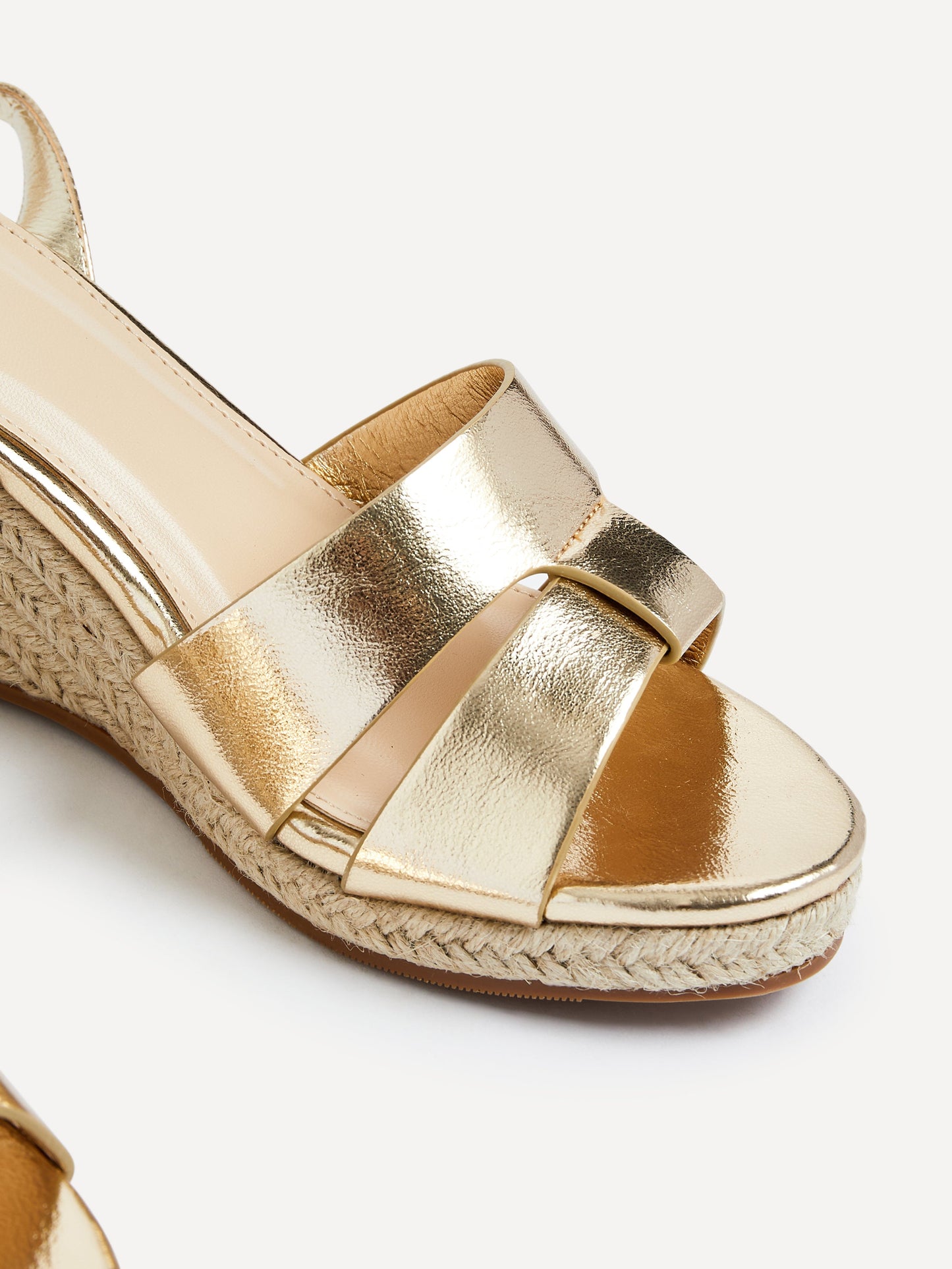 Bahia Gold Espadrille Wedge Sandals