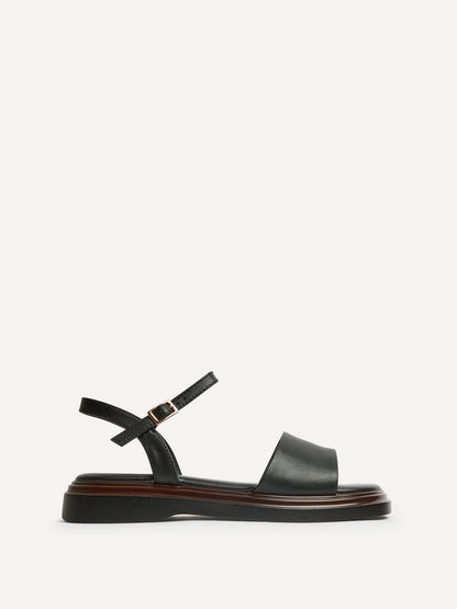 Balance Black Flat Sandals