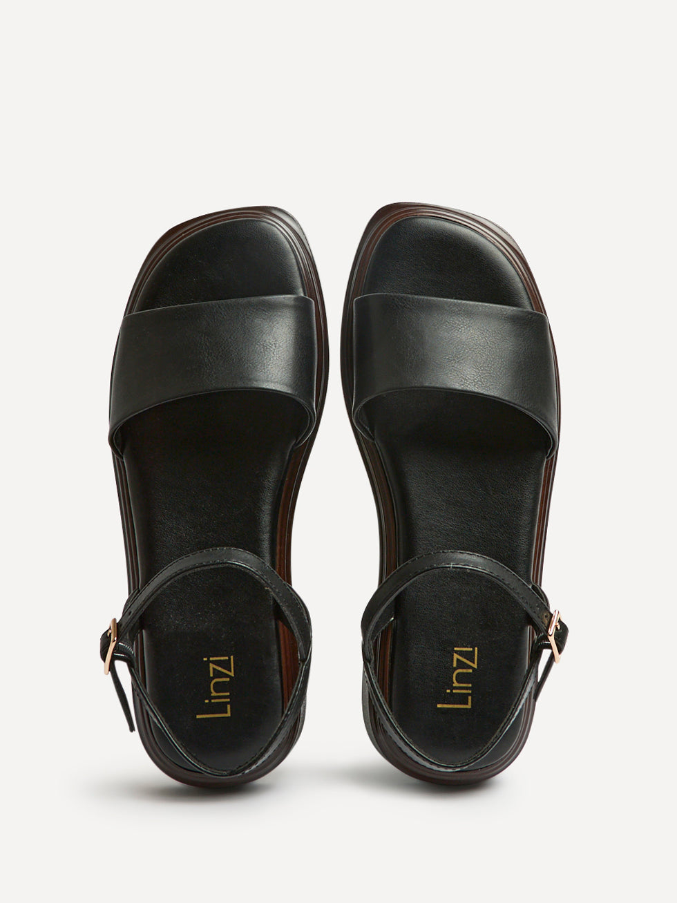Balance Black Flat Sandals