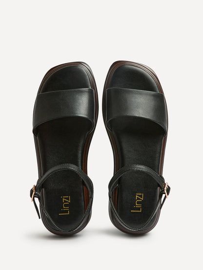 Balance Black Flat Sandals
