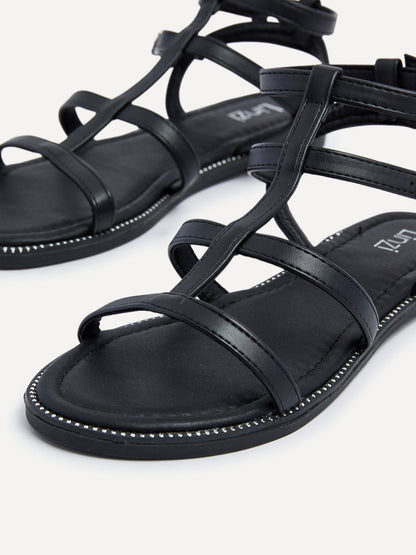 Belinda Black Gladiator Sandals
