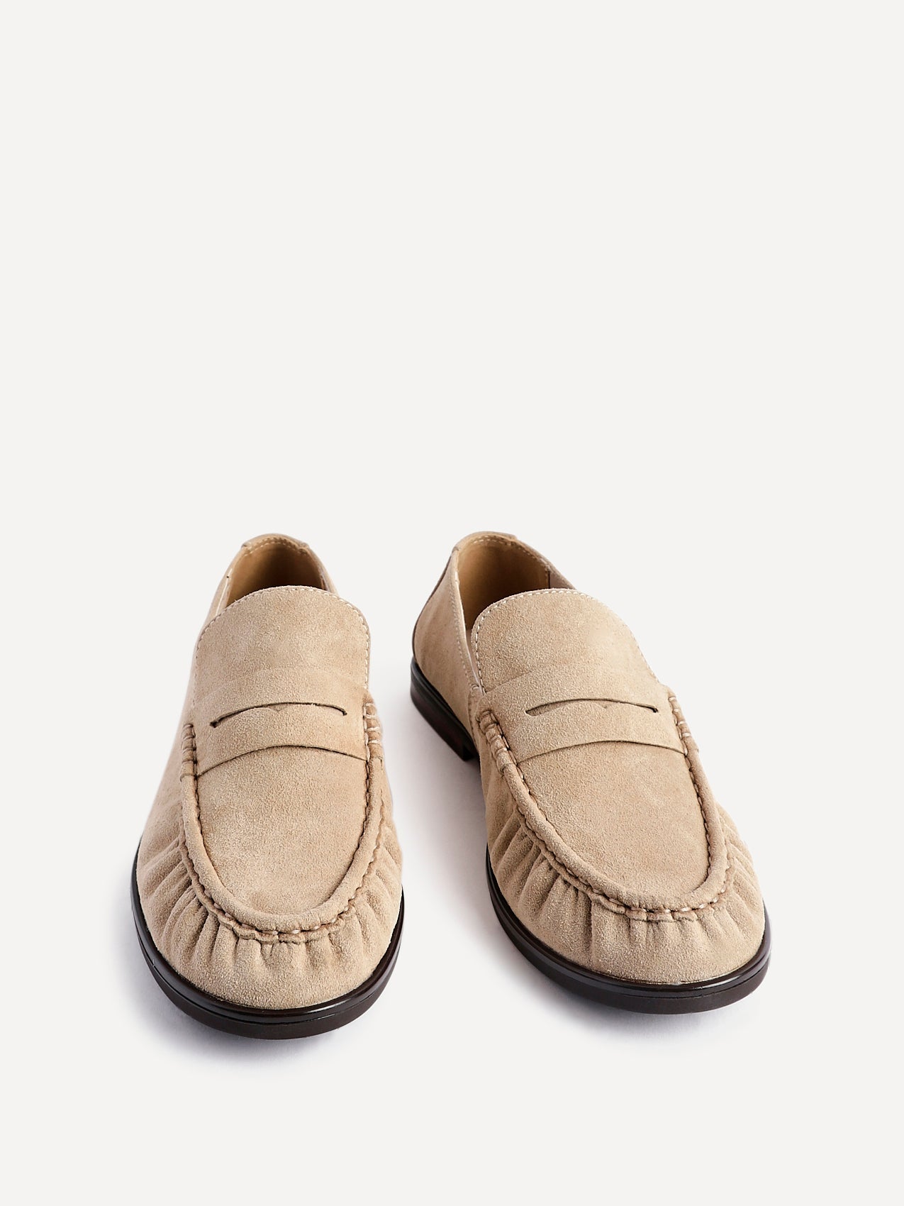 Belmont Beige Suede Leather Loafers