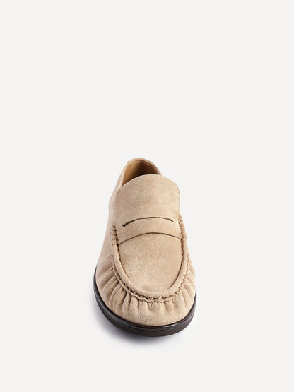 Belmont Beige Suede Leather Loafers