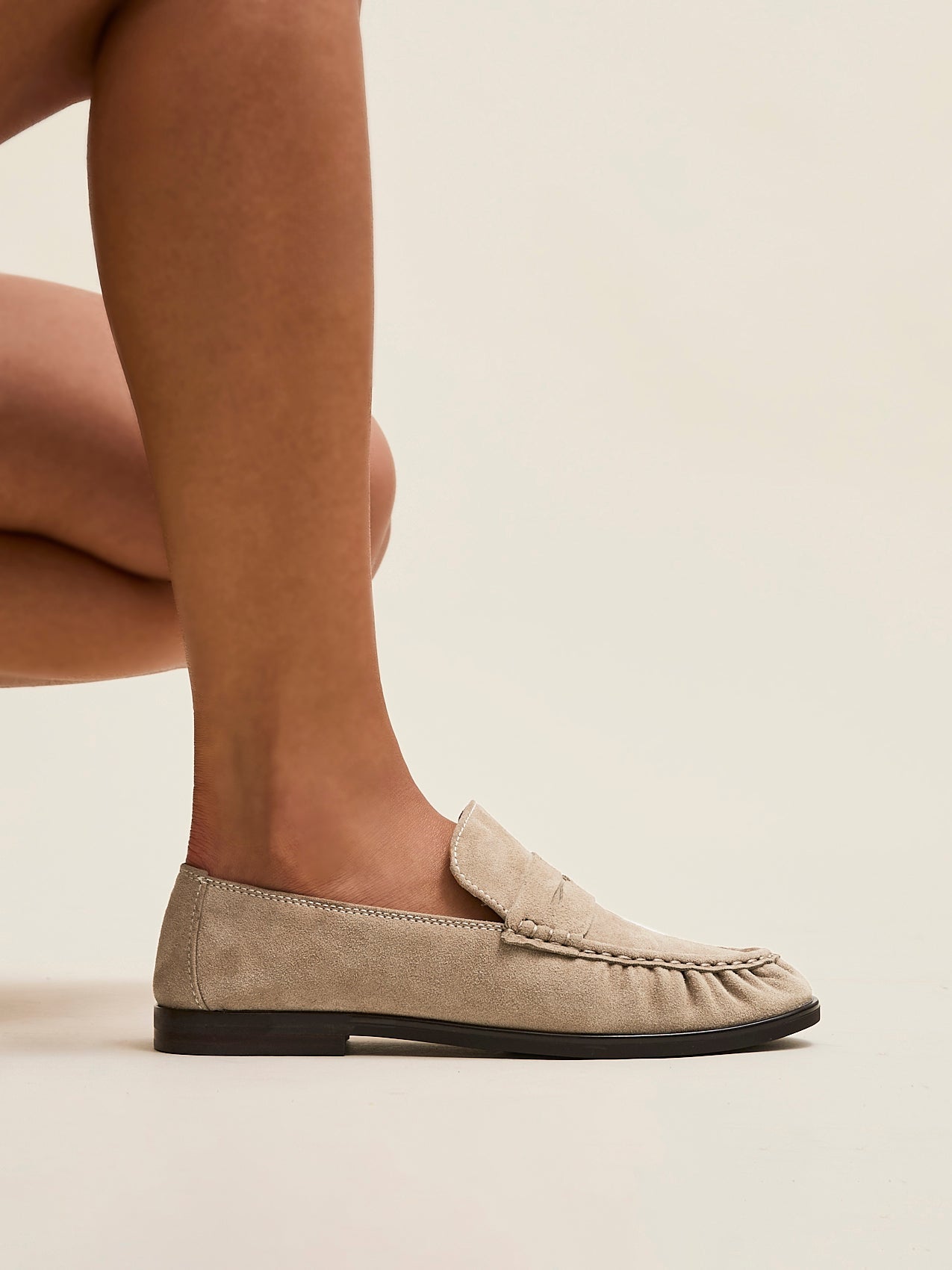 Belmont Beige Suede Leather Loafers