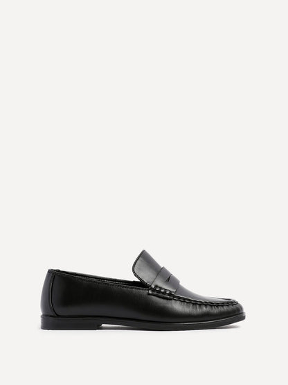 Belmont Black faux Leather Loafers