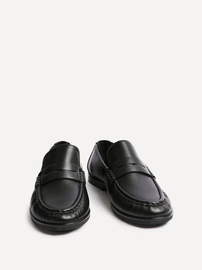 Belmont Black faux Leather Loafers