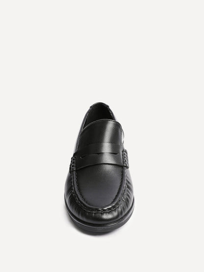 Belmont Black faux Leather Loafers