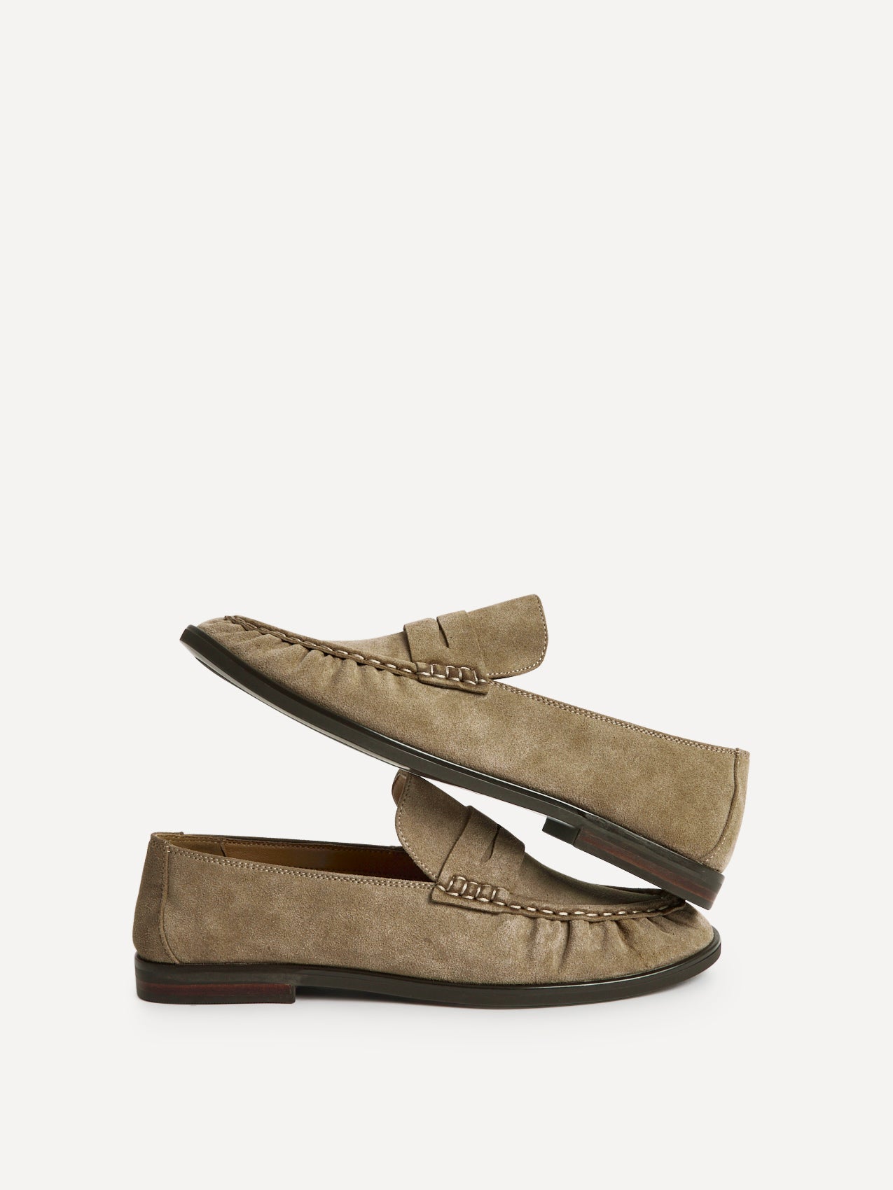 Belmont Taupe Suede Leather Loafers