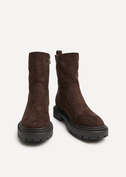 Bentley Brown Chunky Ankle Boots