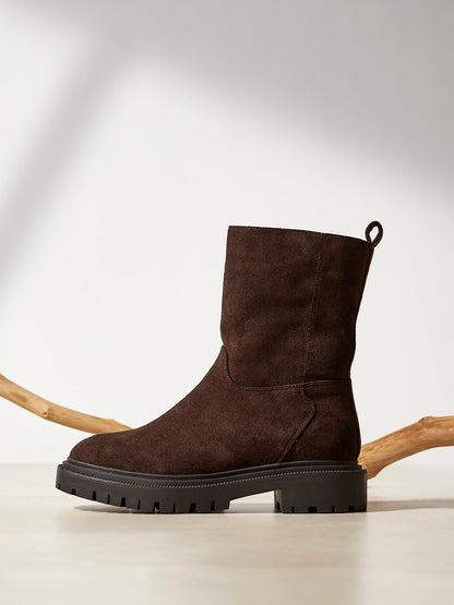 Bentley Brown Chunky Ankle Boots