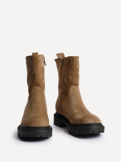 Bentley Sand Chunky Ankle Boots