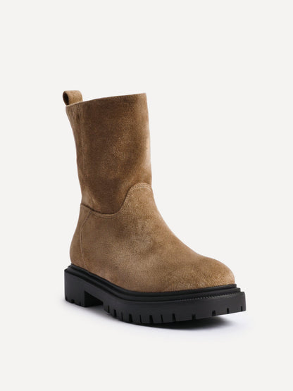 Bentley Sand Chunky Ankle Boots
