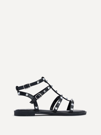 Billie Black Studded Gladiator Sandals