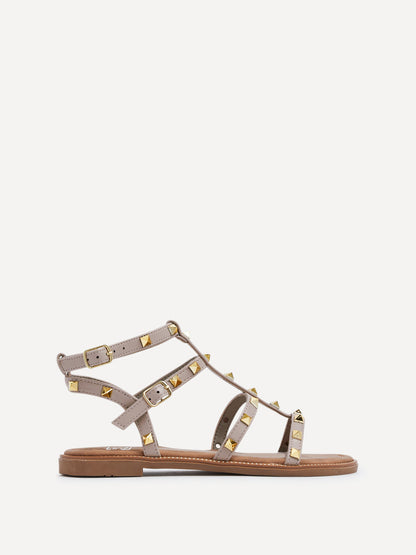Billie Taupe Studded Gladiator Sandals