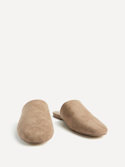 Blake Beige Faux Suede Mules