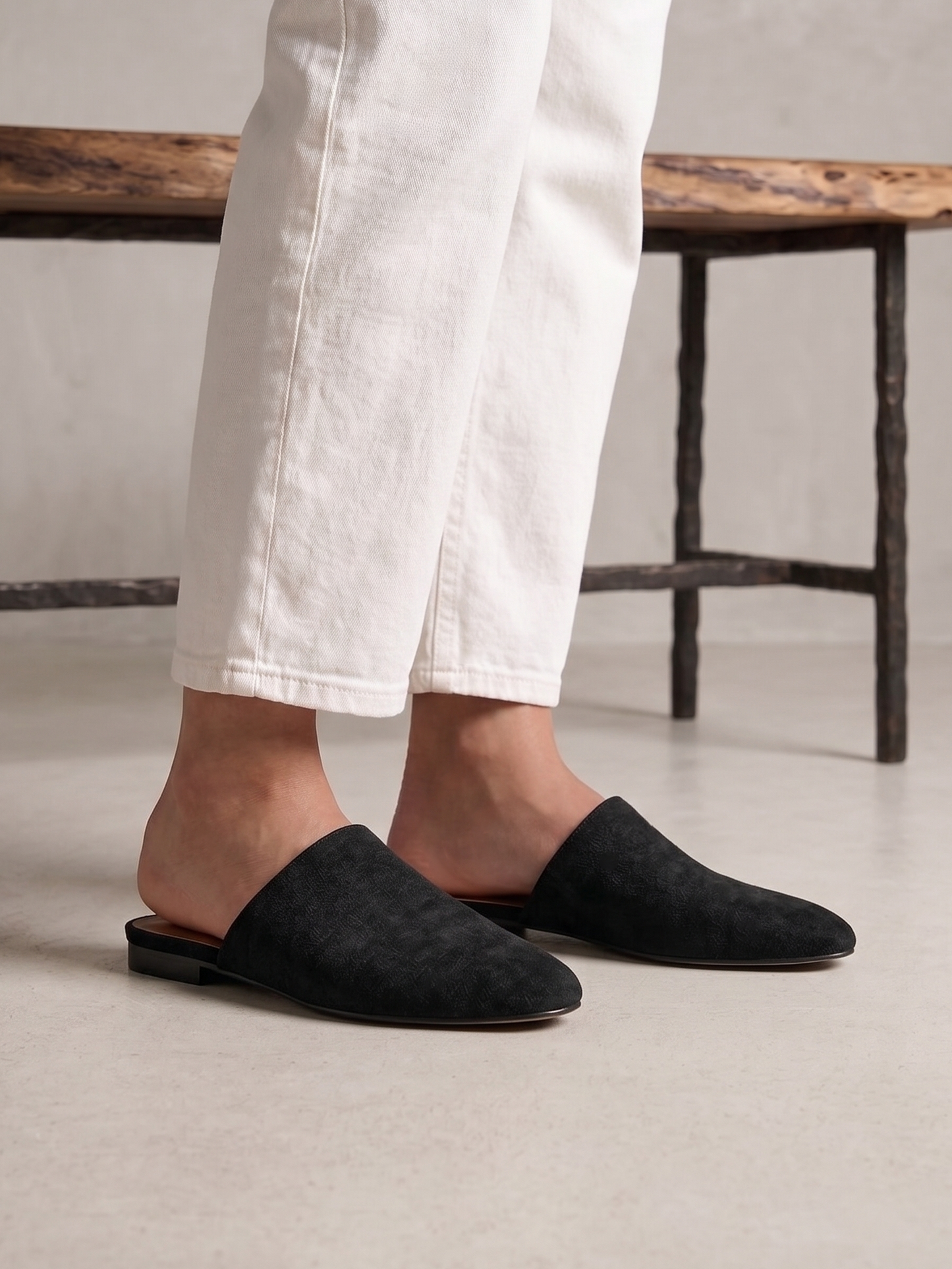 Blake Black Faux Suede Mules