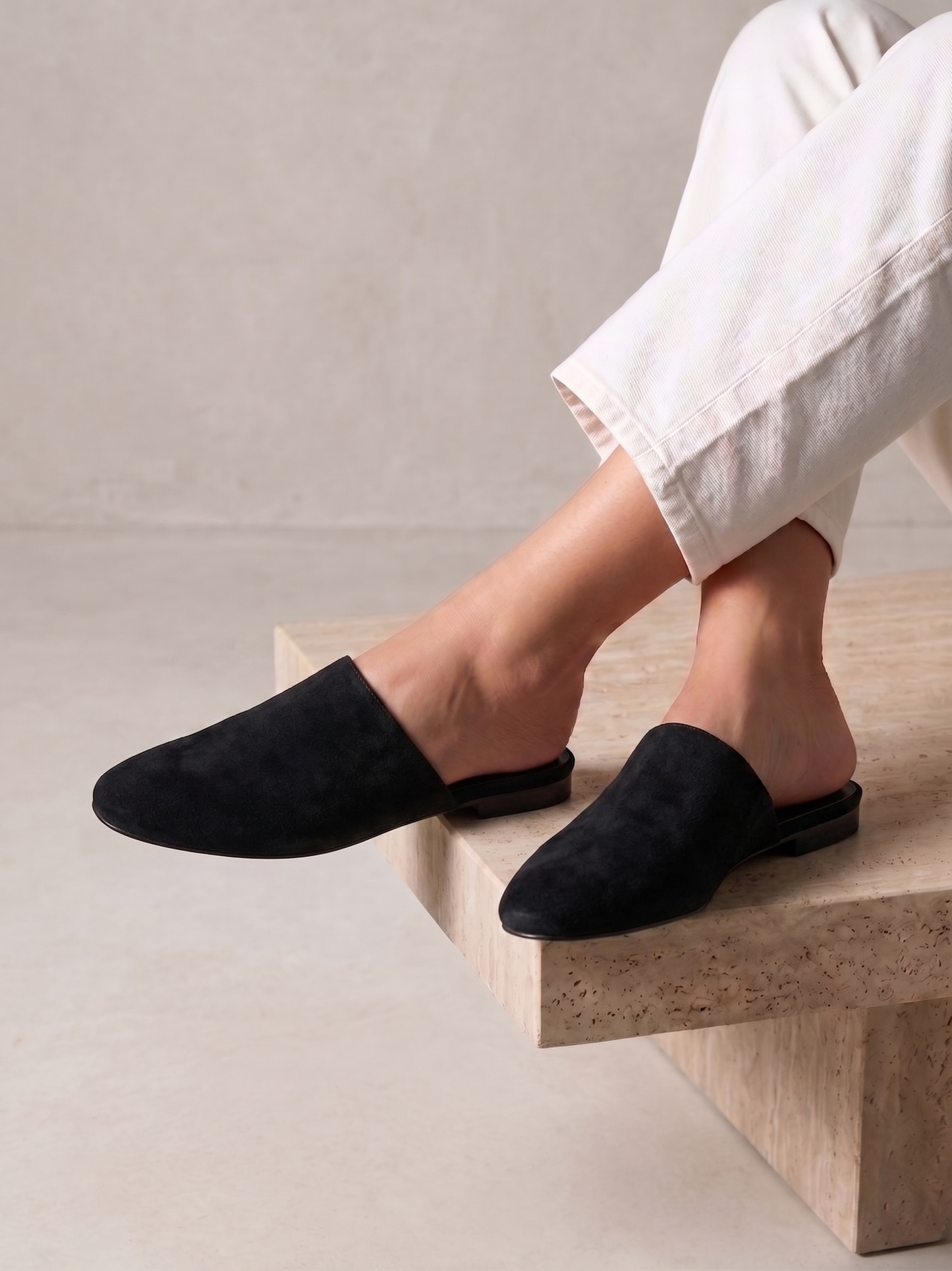 Blake Black Faux Suede Mules