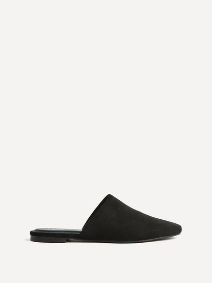 Blake Black Faux Suede Mules