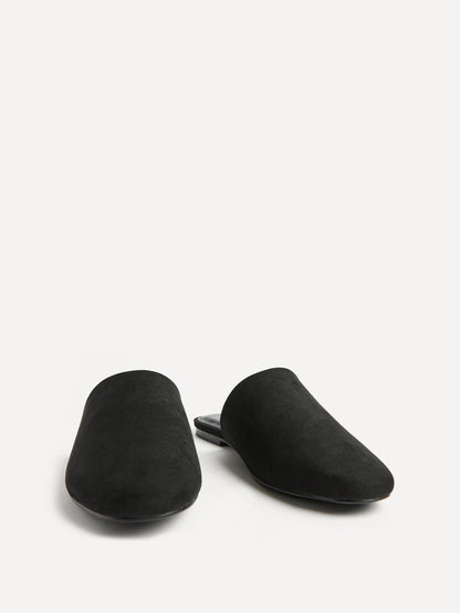 Blake Black Faux Suede Mules