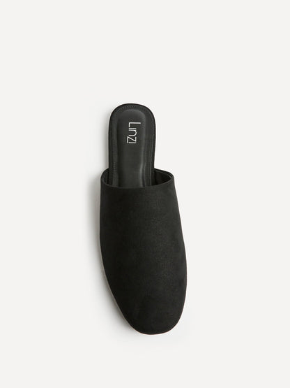 Blake Black Faux Suede Mules