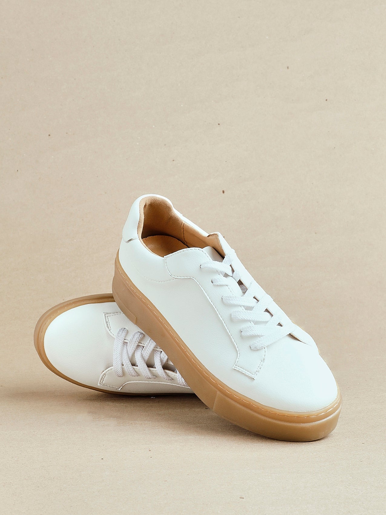 Blanca White Leather Trainers