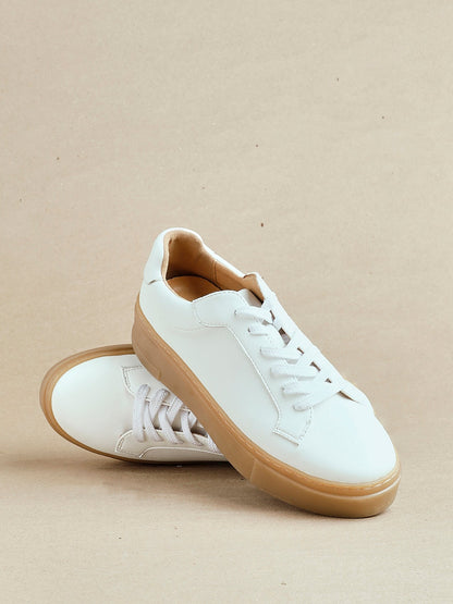 Blanca White Leather Trainers
