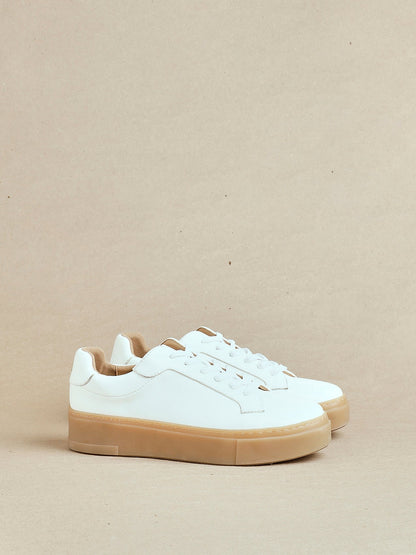 Blanca White Leather Trainers
