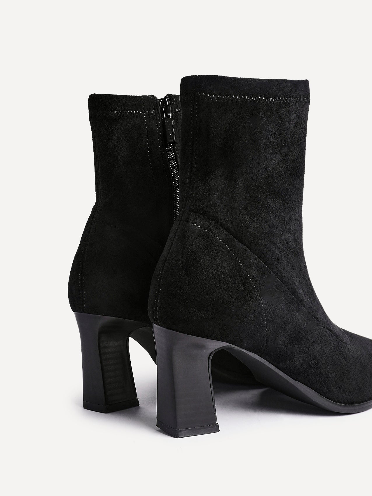 Blaze Black Sock Heeled Ankle Boots