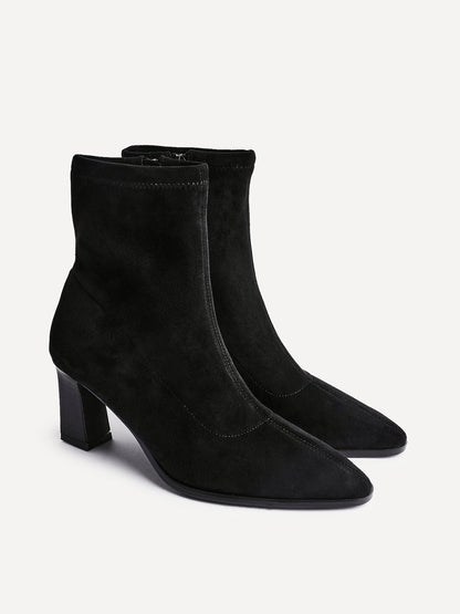 Blaze Black Sock Heeled Ankle Boots