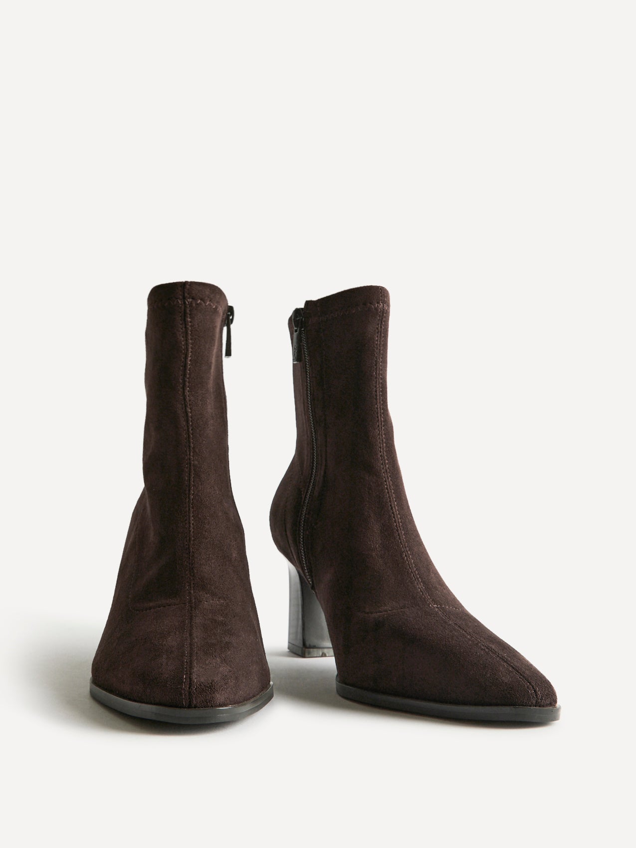 Blaze Brown Sock Heeled Ankle Boots
